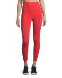 Technical-Knit 7/8-Length Leggings, Red