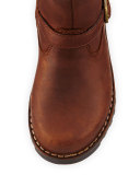 Harwell Leather Buckle-Trim Boot, Stout, Youth