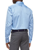 3-Ply Cotton Dress Shirt, Blue