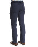 Five-Pocket Twill Pants, Navy