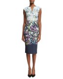 Tiha Entangled Enchantment Floral Sheath Dress, Blue