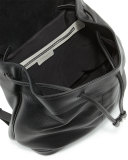 Pilot Leather Flap-Top Backpack, Black