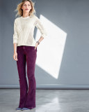 Amory Open-Knit Crewneck Sweater, Ivory