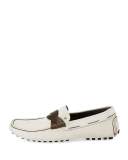 Samuel Twist-Strap Driving Shoe, Crème