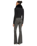 Roberta Long-Sleeve Ribbed Wool Sweater, Cream