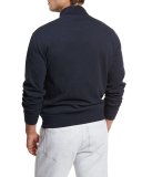 Zip-Front Spa Sweatshirt, Blue/Gray