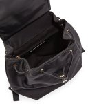 Trooper Nylon Flap Backpack, Black