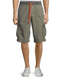 Surplus Drawstring Cargo Shorts, Taupe
