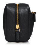 Large Leather Cosmetics Bag, Black