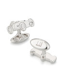 Racer Rhodium-Plated Cuff Links