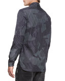 Chalk-Stripe Camo Sport Shirt