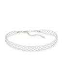 Diamond-Cut Crisscross Choker Necklace, Silvertone