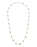 Aquamarine Station Necklace in 24K Gold, 40"