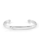 18K White Gold Cuff Bracelet with Diamond Bezel