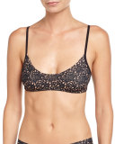 Venise Bare Microfiber Bralette, Black/Taupe