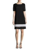 Rochelle Sheath Border-Stripe Dress
