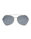 Esse Geometric Aviator Sunglasses, Silver