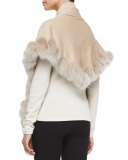 Whip-Stitch Fox Fur Shawl, Blonde