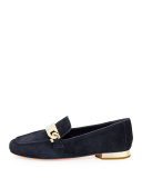 Hola Suede Chain Loafer, Navy