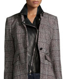 Biker Leather Lapel Dickey, Black