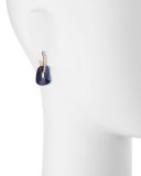 Puzzle Diamond-Trimmed 18K Rose Hoop Earrings, Blue/Black/White
