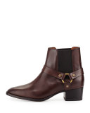 Dara Harness Chelsea Boot, Dark Brown
