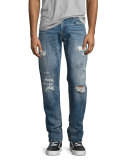 Geno Distressed Straight-Leg Jeans, Mended Misfit