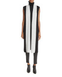 Laurie Long Knit Wool Vest, Black
