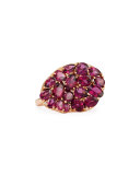 Wavy Rhodolite & Diamond Ring, Size 6.5