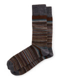 Merino-Blend Skinny-Stripe Socks