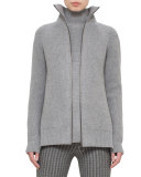 Ribbed Zip-Front Cardigan, Cliff