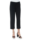 Clara Straight-Leg Cropped Trousers, Black