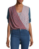 Jaklyn Printed Surplice Top, Ambrosia Combo