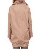 Fur-Lined Tech Fabric Reversible Coat 