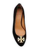 Luna Suede 35mm Wedge Pump, Black