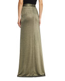 The Daylight Draped Metallic Maxi Skirt, Gold
