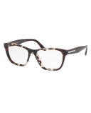 Square Two-Tone Optical Frames, Brown/Red