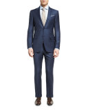 Tonal Check Two-Piece Suit, Blue