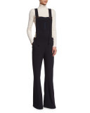 Stretch Crepe Overalls, Dark Night