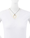 Old World Large Pointed Oval Diamond Crivelli Pendant Necklace