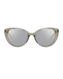 Mirrored Transparent Cat-Eye Sunglasses, White Gold/Platinum