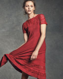 Rubin Lace-Trim Fit-&-Flare Dress, Ruby
