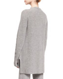 Cashmere Side-Slit Tunic, Gray Melange