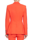 Bayard One-Button Fitted Blazer, Red