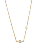 14k Gold Mini Evil Eye Necklace with Diamond