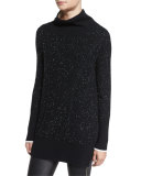 Tamara Melange Cashmere Tunic, Black
