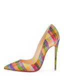 So Kate Plaid 120mm Red Sole Pump, Multi