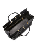 India Large Python Satchel Bag, Black