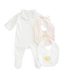Footie Pajama and Bib Set, Size 3-9 Months 