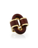 18k Gold Bloodwood Buckle Ring